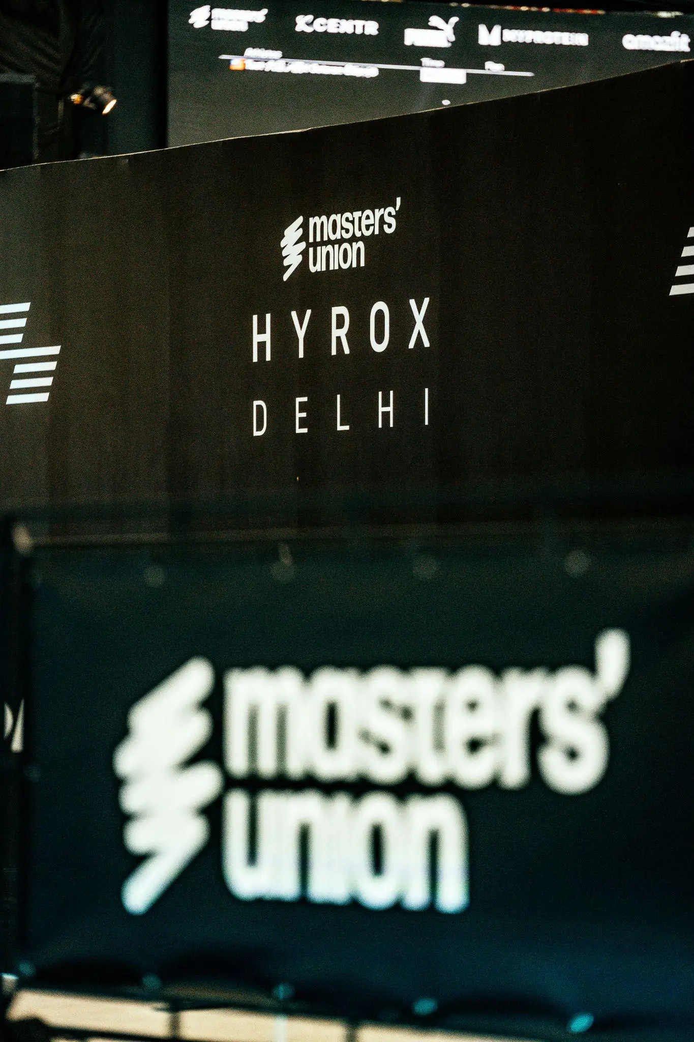 HYROX Delhi signage with the Masters' Union mark